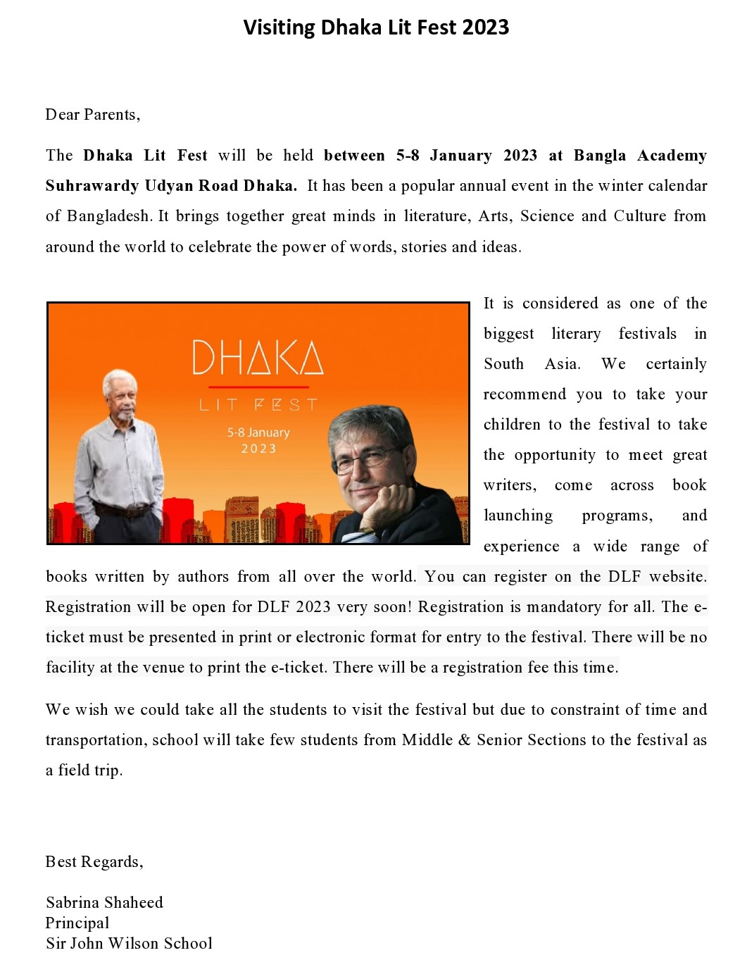 Visiting Dhaka Lit Fest 2023 SS