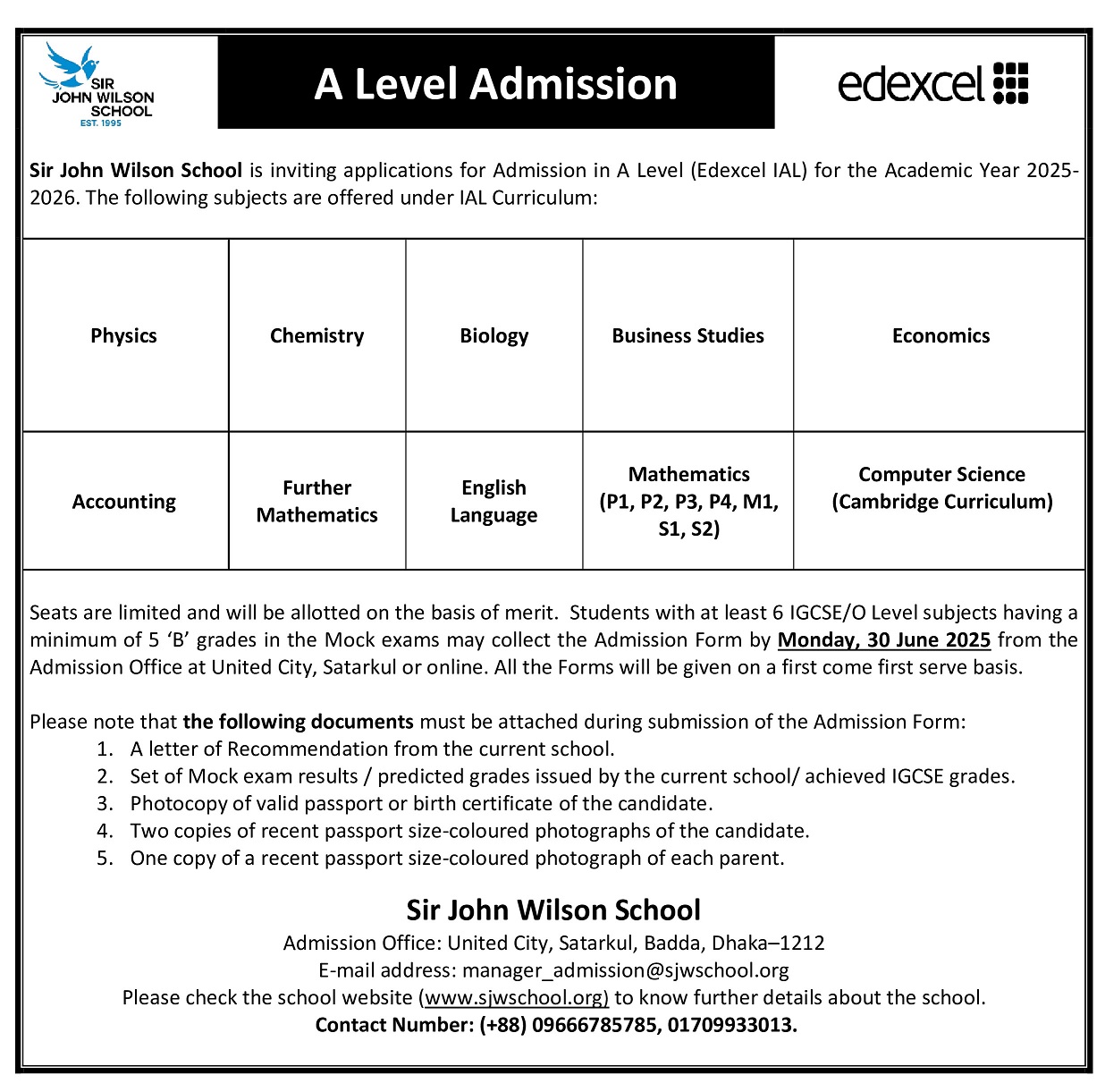 A-level-Admission-Notice-2025-26-for-website SA FZ SS 5.3.25