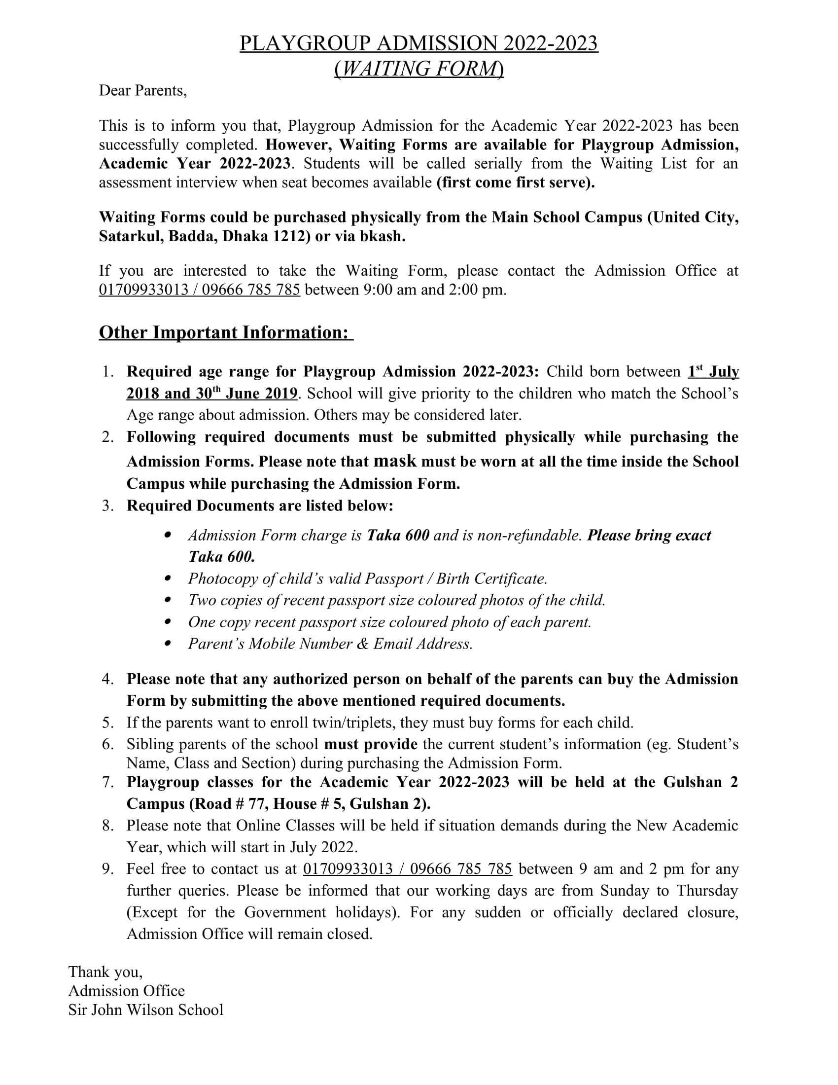 PG Waiting Form 2022-2023 Notice for Website-1