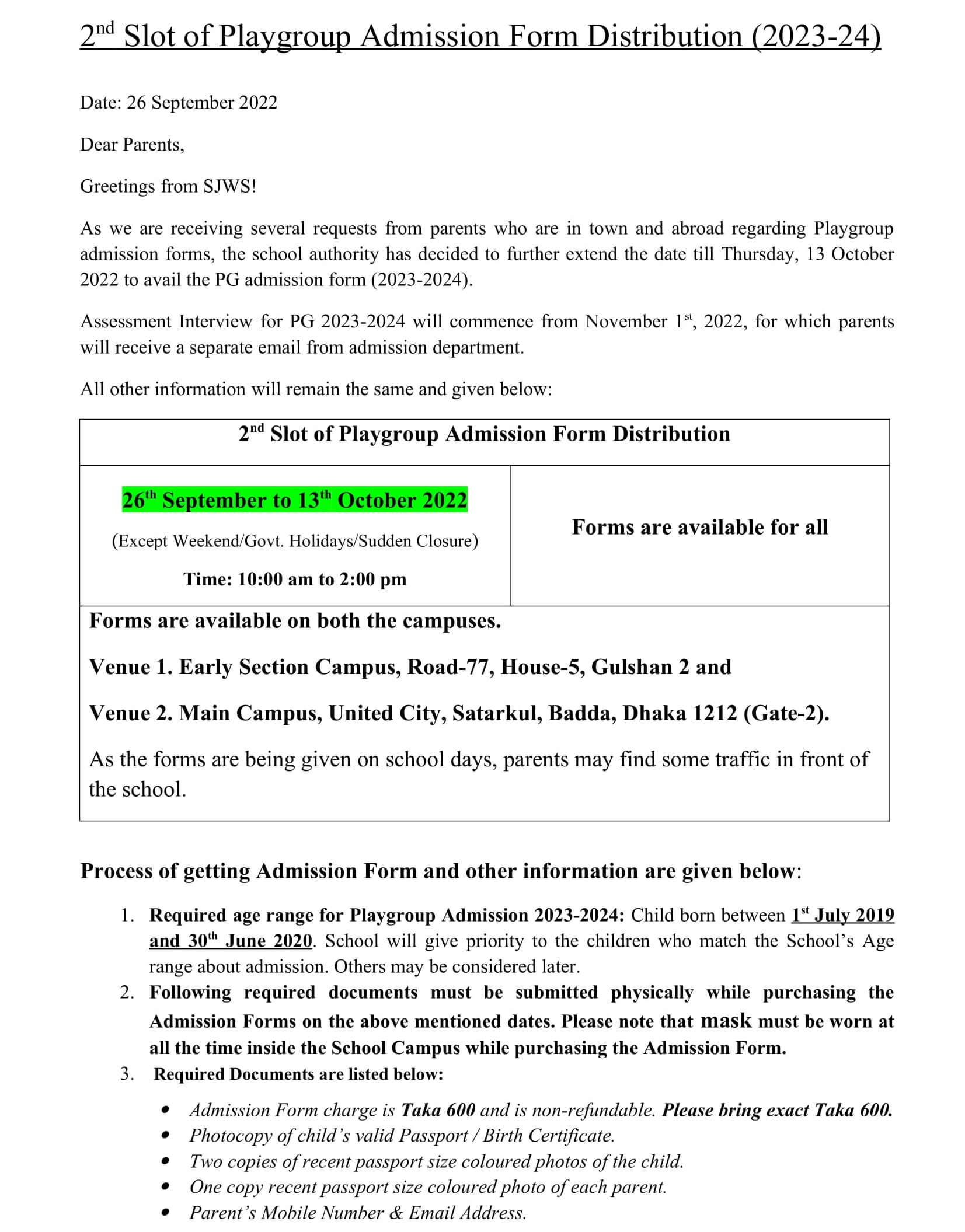 2nd Slot PG Form Distribution 2023-24-1