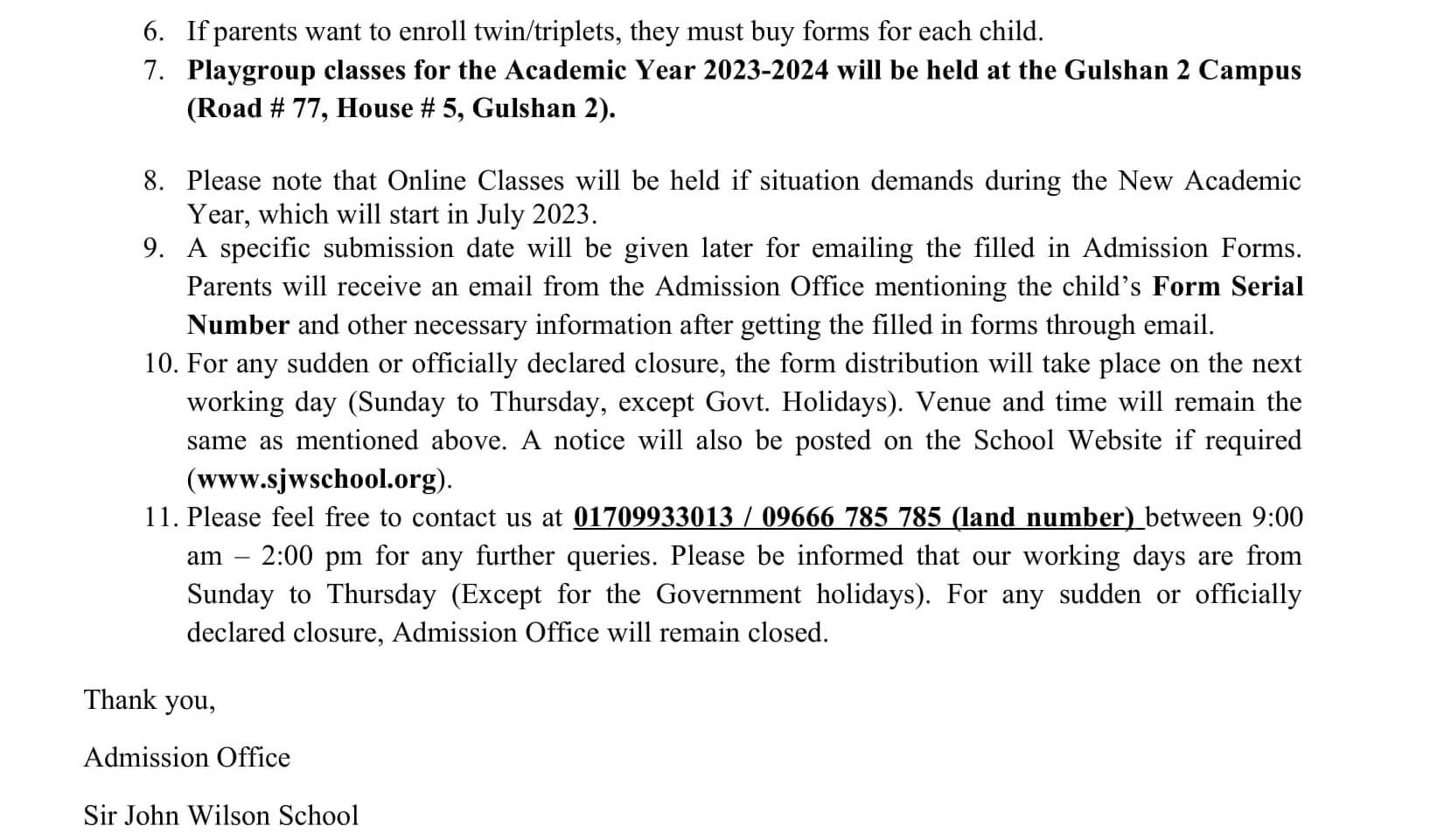 Notice for PG Admission 2023-2024-2